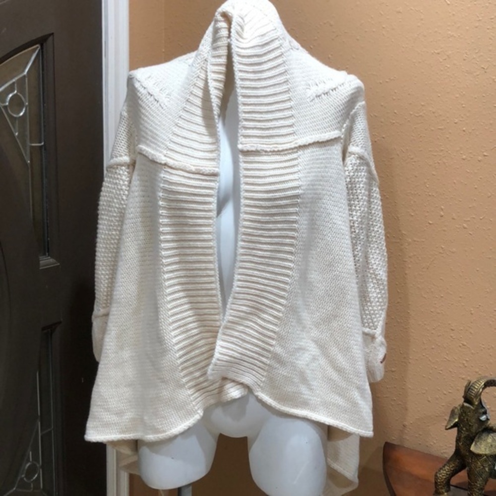 Obey beige open drapey knit cardigan